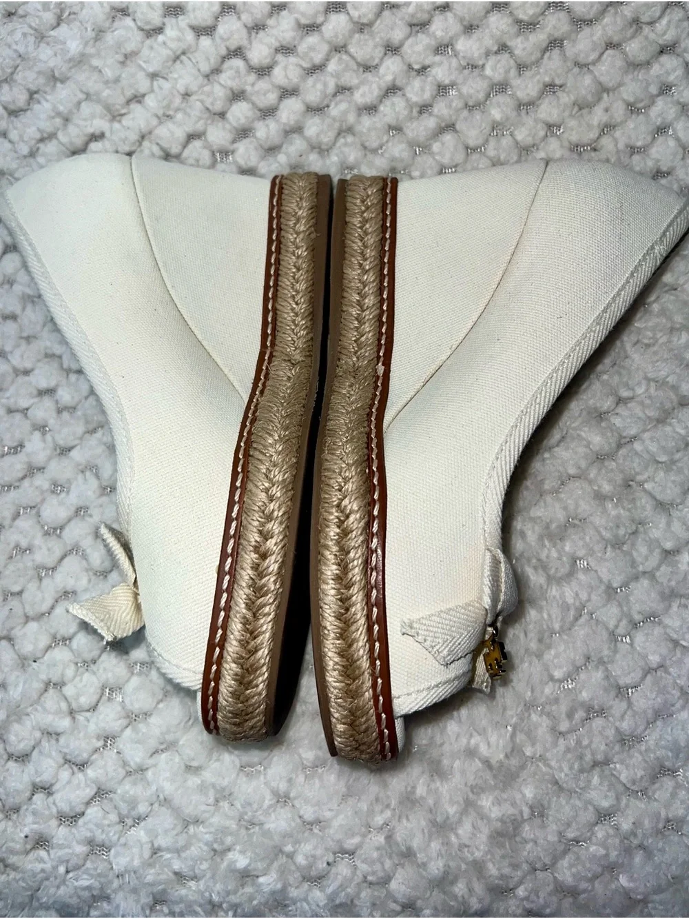 Tore Burch Wedge Espadrille Pumps in Cream